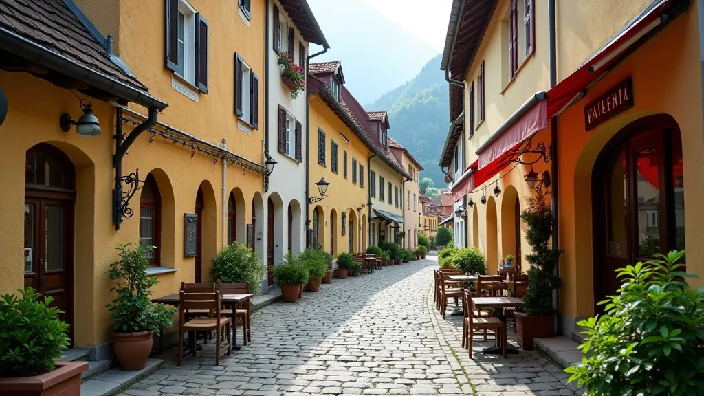 Vesnice nebo městys v Moravském krasu, tradičná architektura, místní hospoda nebo kavárna